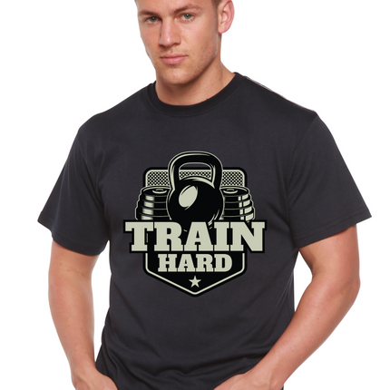 Train Hard Men's Bamboo Viscose/Organic Cotton Short Sleeve Graphic T-Shirt