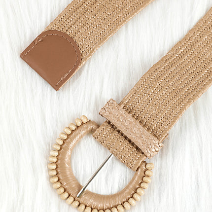 Kylie Beaded Straw Woven Belt