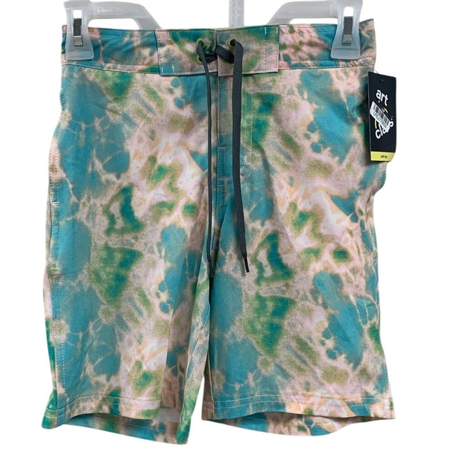 NWT New Art Class Boys Size 10 Lined Pastel Tie Dye UPF 50+ Swim Swimming Trunks