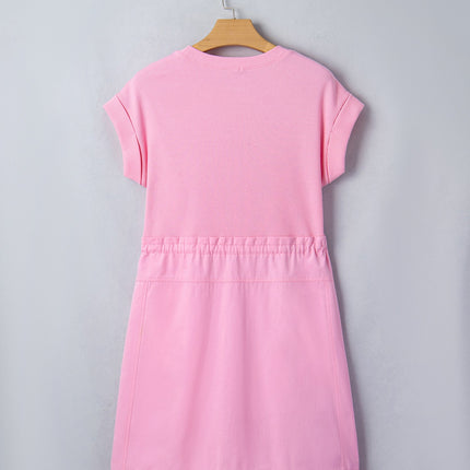 Ayra Patchwork Drawstring Mini Dress