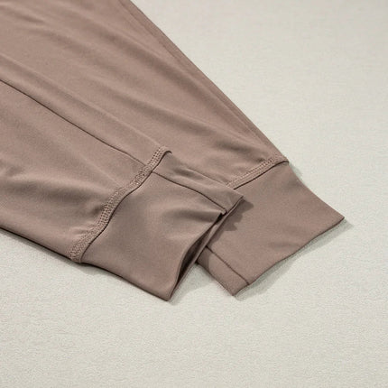 Gray Drawstring Waist Pocketed Joggers