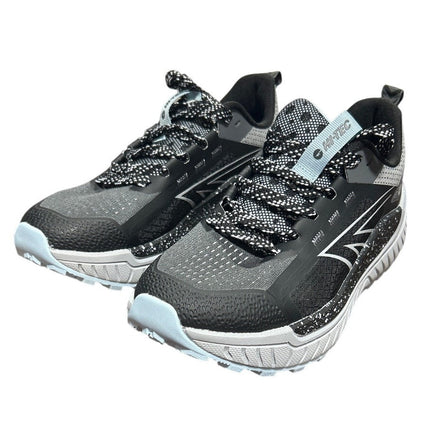 Hi-Tec Womens Size 6.5 Black Gray Spotted Lace Up Comfort Athletic Tennis Shoes