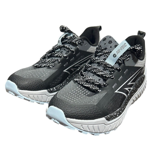 Hi-Tec Womens Size 6.5 Black Gray Spotted Lace Up Comfort Athletic Tennis Shoes