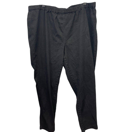 DG2 by Diane Gilman 3X Black Ramie Cotton Blend Stretchy Elastic Waist Pants