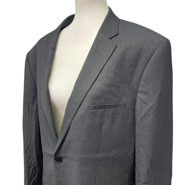 New Mens Merona Large Tall LT Long Sleeve 2 Button Gray Suit Coat Jacket Blazer