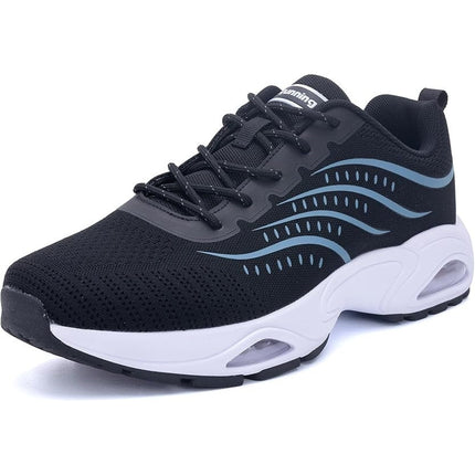 Maykx Mens Size 13 Black Blue Mesh Lace Up Breathable Comfort Athletic Shoes