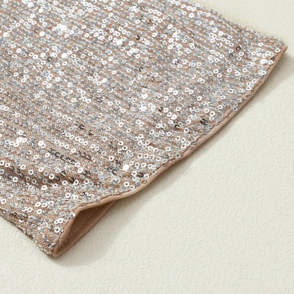 Apricot Sequin 3/4 Sleeve Open Front Duster Cardigan - Femstylo