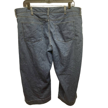 Universal Thread Womens 22W Cropped Hook Eye Closure Stretch Denim Blue Jeans