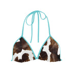 S / Aqua Strap Cow Bikini Top