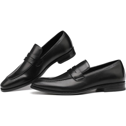 Decardz Mens Size 9.5 Black Faux Leather Slide On Dress Penny Loafer Shoes