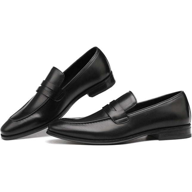Decardz Mens Size 9.5 Black Faux Leather Slide On Dress Penny Loafer Shoes