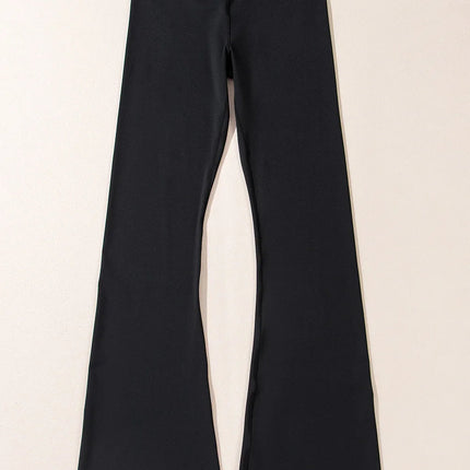 Dark Grey V Shape High Waist Flared Leggings