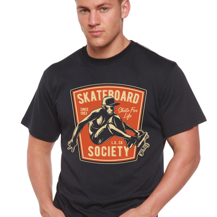 Skateboard Society Men's Bamboo Viscose/Organic Cotton Short Sleeve Graphic T-Shirt