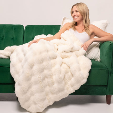 Faux Fur Wave Throw Blanket