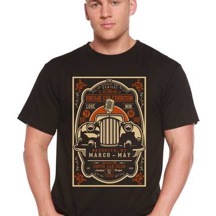 Vintage Car Spun Bamboo® Men's Bamboo Viscose/Organic Cotton Short Sleeve Graphic T-Shirt