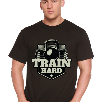 Train Hard Men's Bamboo Viscose/Organic Cotton Short Sleeve Graphic T-Shirt