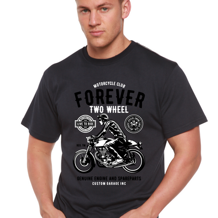 Forever Two Wheel Men's Bamboo Viscose/Organic Cotton Short Sleeve Graphic T-Shirt