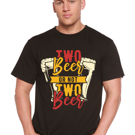 Two Beer Men's Bamboo Viscose/Organic Cotton Short Sleeve Graphic T-Shirt