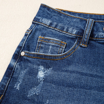 Holland Hem Distressed Whiskery Shorts