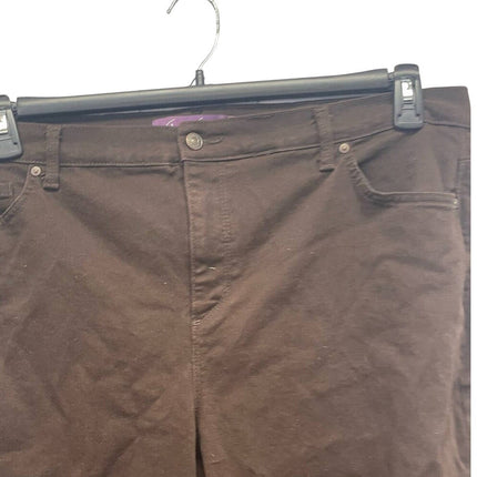 New Gloria Vanderbilt 18W Amanda Trouser PolyCotton Choco Brown Casual Pants