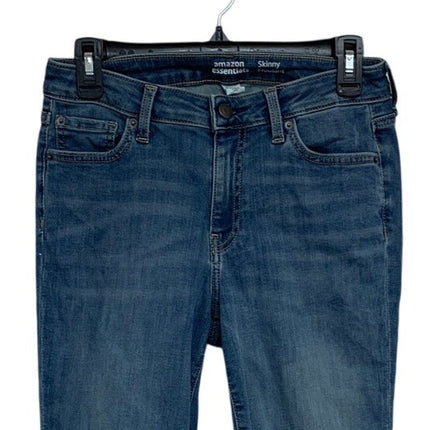 Amazon Essentials Womens Size 8 Long Mid Rise Stretchy Skinny Denim Blue Jeans