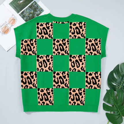 Cattleya Checkered Short Sleeve PLUS Sweater