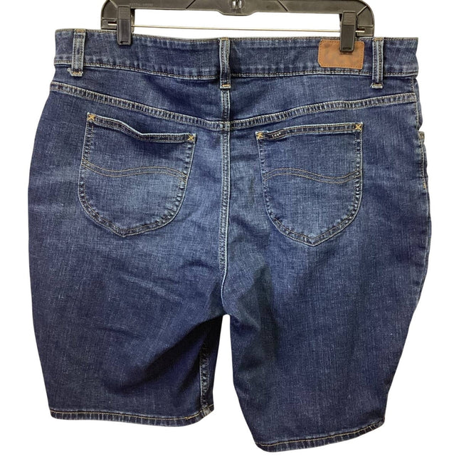 Lee 20W Regular Fit Bermuda Mid Rise Denim Blue Jean Stretch Cotton Blend Shorts