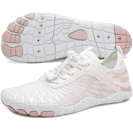 Hike Womens Size 7.5W Wide White Peach Breathable Mesh Non Slip Barefoot Shoes