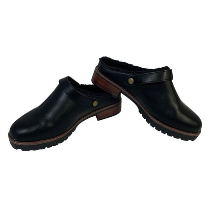 Kensie Womens Size 7 Black 1.5" Heels Clog Fuzzy Lined Slip On Round Toe Shoes