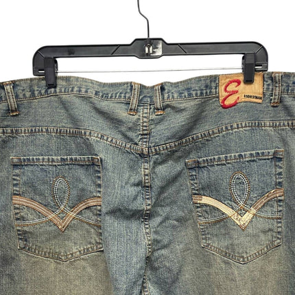 Eddie Domani Mens Jeans 52 / 32 Distressed Weathered Cotton Blend Denim Jeans