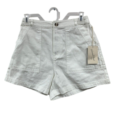 New Universal Thread Womens Size 12 100% Cotton White Front Pocket Short Shorts
