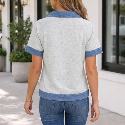 Mckayla Cuffed Short Sleeve Top