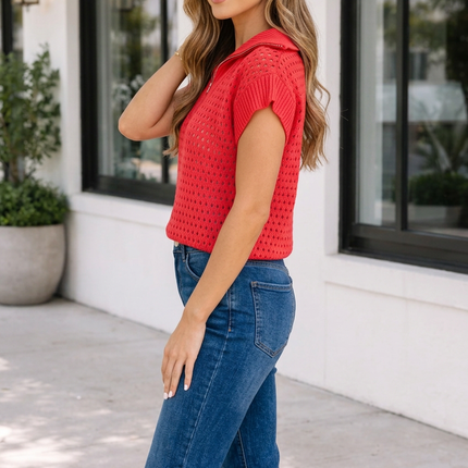 Mercy Zipper Collar Knitwear Top