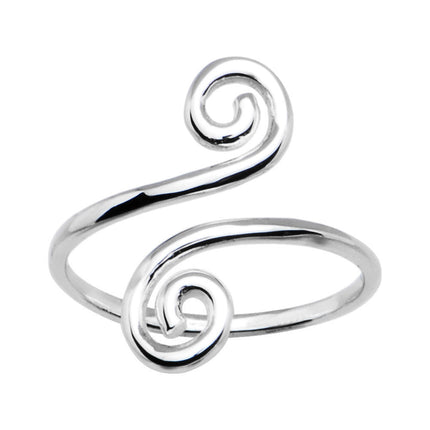 Solid 14k White Gold Scrolled Toe Ring