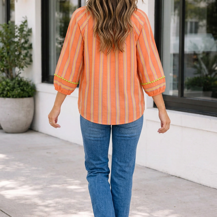 Tamara Bracelet Sleeve Cotton Blouse