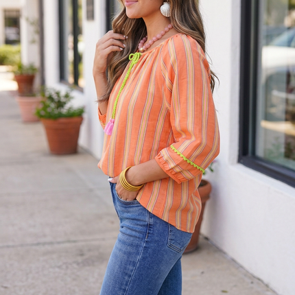 Tamara Bracelet Sleeve Cotton Blouse