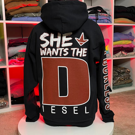 She Wants the Diesel | Funny Men's and Women's Black Country Hoodie