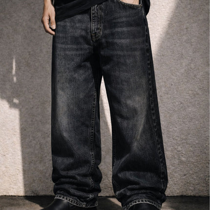 BLACK WASH BAGGY DENIM