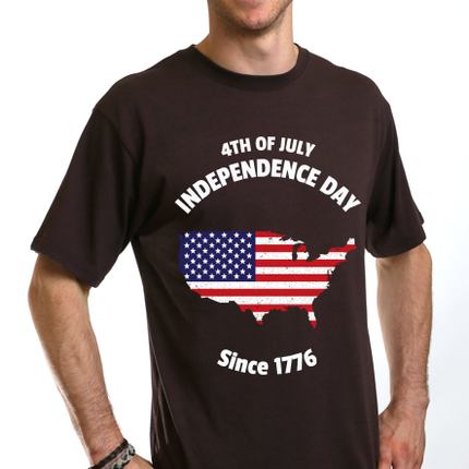 4th of July Men's Bamboo Viscose/Organic Cotton Short Sleeve Graphic T-Shirt