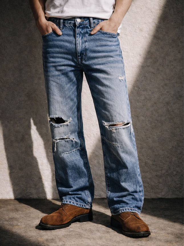 CLASSIC DISTRESSED BOOTCUT DENIM