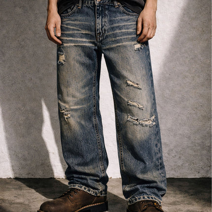 SANDWASH DISTRESSED BOOTCUT DENIM