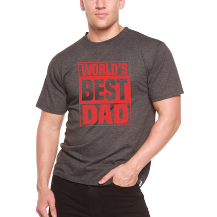 World's Best Dad Men's Bamboo Viscose/Organic Cotton Short Sleeve Graphic T-Shirt