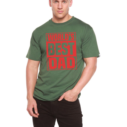 World's Best Dad Men's Bamboo Viscose/Organic Cotton Short Sleeve Graphic T-Shirt