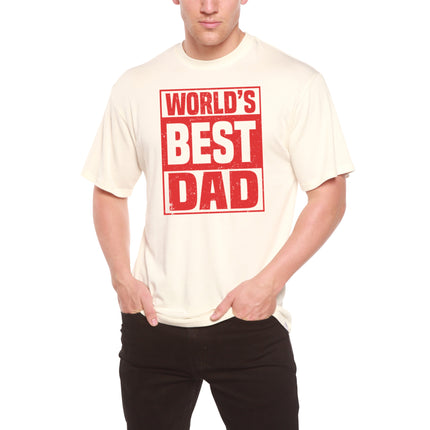 World's Best Dad Men's Bamboo Viscose/Organic Cotton Short Sleeve Graphic T-Shirt