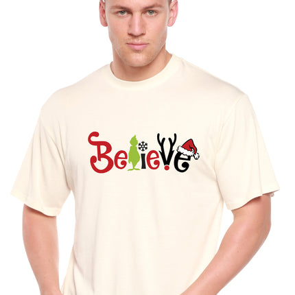 Believe Christmas Printed Men's Bamboo T-Shirt