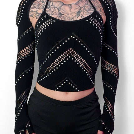 Black Halter Bolero Set