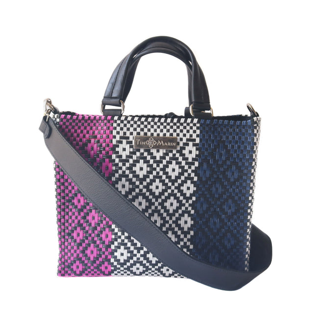 Bloom Medium Woven Crossbody Drawstring Bag