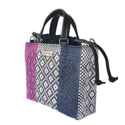 Bloom Medium Woven Crossbody Drawstring Bag