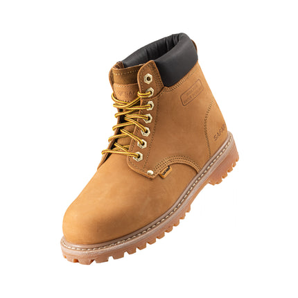 Safara Premium Wheat Nubuck 6" Steel Toe Water Resistant Work Boots [R661S]