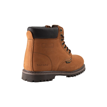 Safara Premium Brown Nubuck 6" Steel Toe Water Resistant Work Boots [R663S]